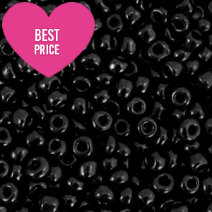 Glass seed beads 8/0 (3mm) Black