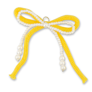 Statement charms double bow White-Yellow