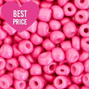 Glass seed beads 12/0 (2mm) Bubble Gum Pink