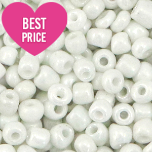 Glass seed beads 12/0 (2mm) Bright White Pearl
