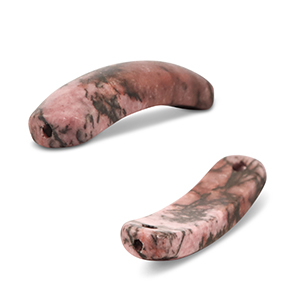 Natural stone connector Rhodonite Pink-Brown-Black
