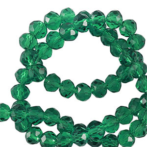 Top faceted beads 6x4mm disc Petrol Green
