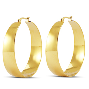 Stainless steel earrings / earpins creoles Gold