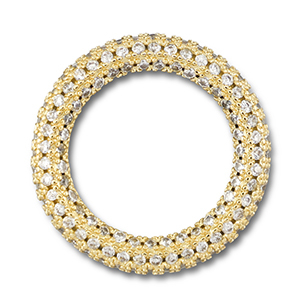 Brass TQ metal connector round Gold