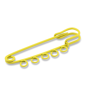 Colourful jewellery findings ornamental pin with 5 loops Yellow