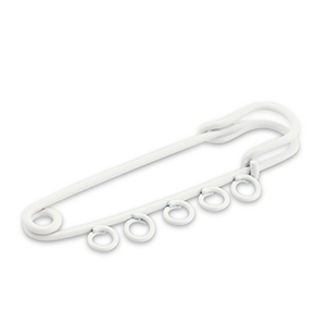 Colourful jewellery findings ornamental pin with 5 loops White