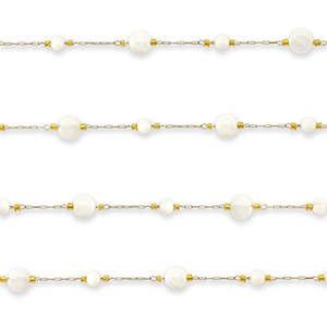 Stainless steel findings belcher chain round Gold-Off White