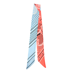 Bandana scarf with star Light Red-Light Blue