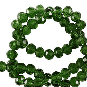 Top faceted beads 4x3mm disc Dark Green