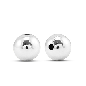 Metal-look beads round 10mm Silver Metallic