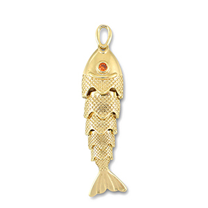 Metal charms fish Gold-Orange