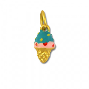 Metal charms ice lolly Turquoise-Pink-Gold