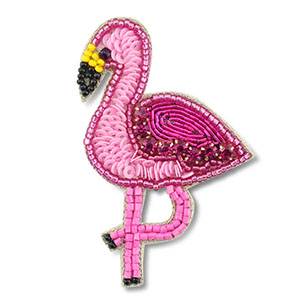 Brooches flamingo Pink-Yellow-Black