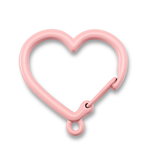Colourful jewellery findings key chain heart with loop Light Pink
