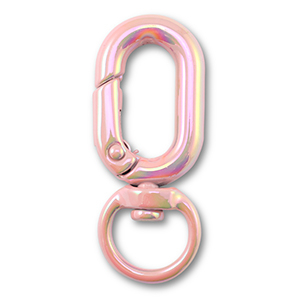 Colourful jewellery findings key chain oval Pink-AB coating