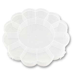 Jewellery display 13 compartment storage box flower Transparent