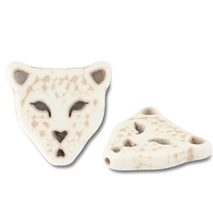 Beads Ceramic leopard Off White