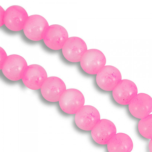 6 mm marbled glass beads White-Pink