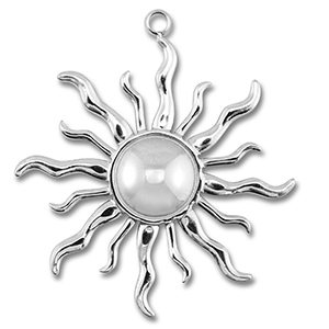 Stainless steel charms sun Silver