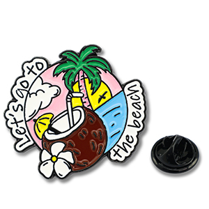 Pins "Let's go to the beach" Pink-White-Brown