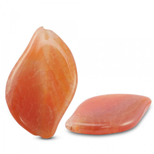Natural stone beads Agate leaf Coral Peach/Coral Red-Off White
