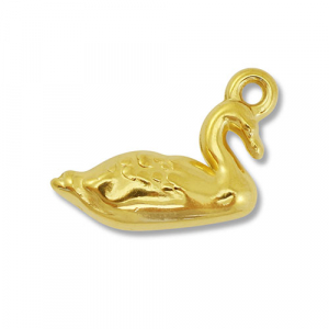 Stainless steel charms swan Gold