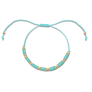 Ready-made Bracelets mixed beads Turquoise-Gold