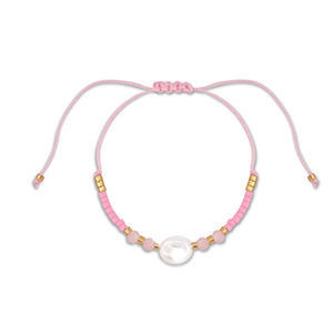 Ready-made Bracelets mixed beads Pink-White-Gold