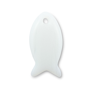 Natural stone charms glass fish White