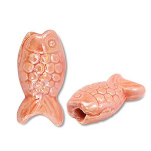 DQ greek ceramic beads fish Coral Peach