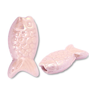 DQ greek ceramic beads fish Light Pink