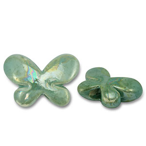 DQ greek ceramic beads butterfly Turquoise Green