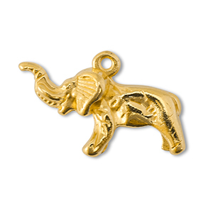 DQ European metal charms elephant Gold (Nickelfree)