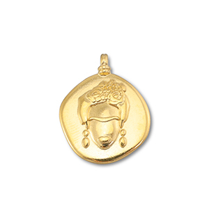 DQ European metal charms Frida Kahlo Gold (Nickelfree)