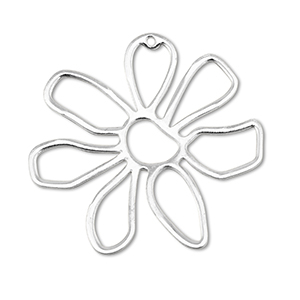 DQ European metal charms flower Antique Silver (Nickelfree)