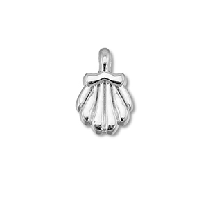 DQ European metal charms shell Antique Silver (Nickelfree)