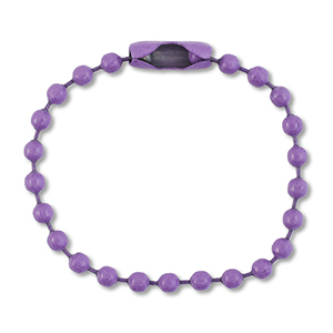 Colourful jewellery findings ball chain with clasp Purple