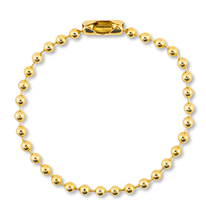 Colourful jewellery findings ball chain with clasp Shiny Gold