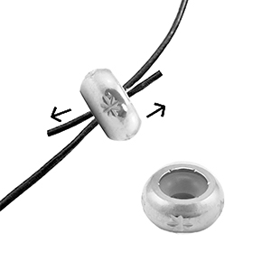 Stainless steel findings smart stopper bead with motif 8mm Silver