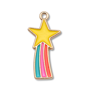 Metal charms enamel star Gold-Multicolour