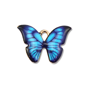 Metal charms enamel butterfly Gold-Blue-Black