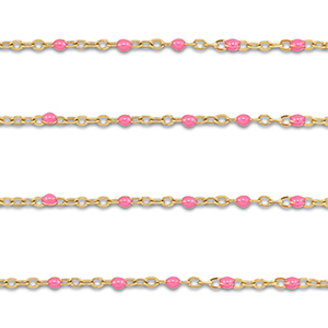 Stainless steel findings belcher chain 1mm Gold-Pink