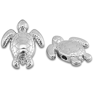 Stainless steel beads turtle Silver