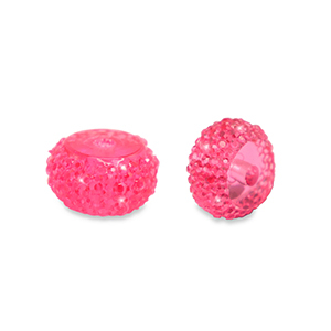 Resin beads rondelle 8mm Pink