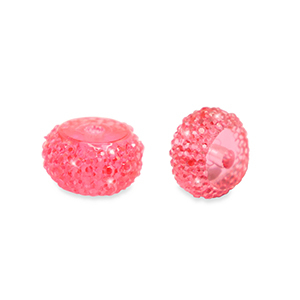 Resin beads rondelle 8mm Coral Pink