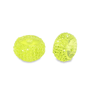 Resin beads rondelle 6mm Light Green