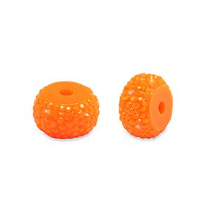 Resin beads rondelle 6mm Neon Orange