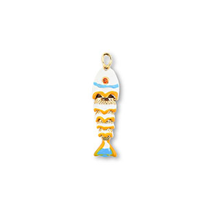 Brass TQ metal charms fish Gold-White-Yellow-Light Blue