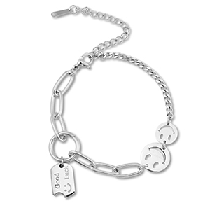 Stainless steel bracelets smiley Silver