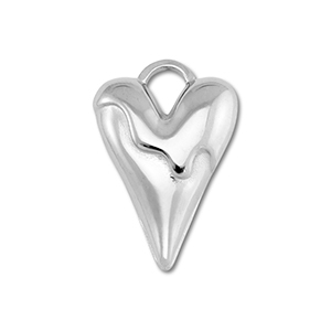 Stainless steel charms heart Silver